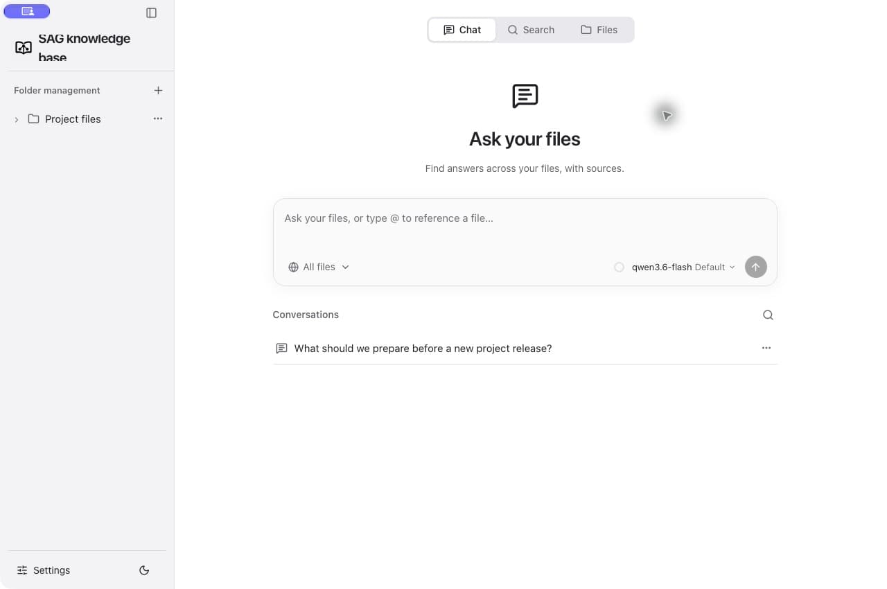 SAG Wiki interface: Add a folder